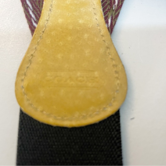 Coach Y-Back Suspenders Braces 46" Maroon Diamond Silk Pattern Leather Fasteners - Picture 8 of 8